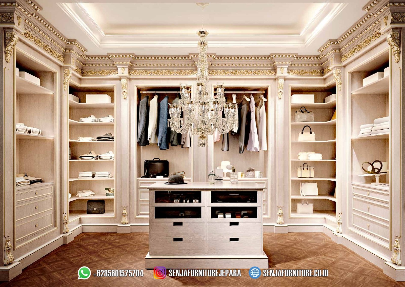Buat Walk In Closet Jakarta Desain Ukir Klasik Small Walk In Closet, Walk In Closet Klasik, Walk In Closet Minimalis, Walk In Closet Design, Walk In Closet Mewah, Lemari Walk In Closet, Walk In Closet Kaca, Wardrobe Classic