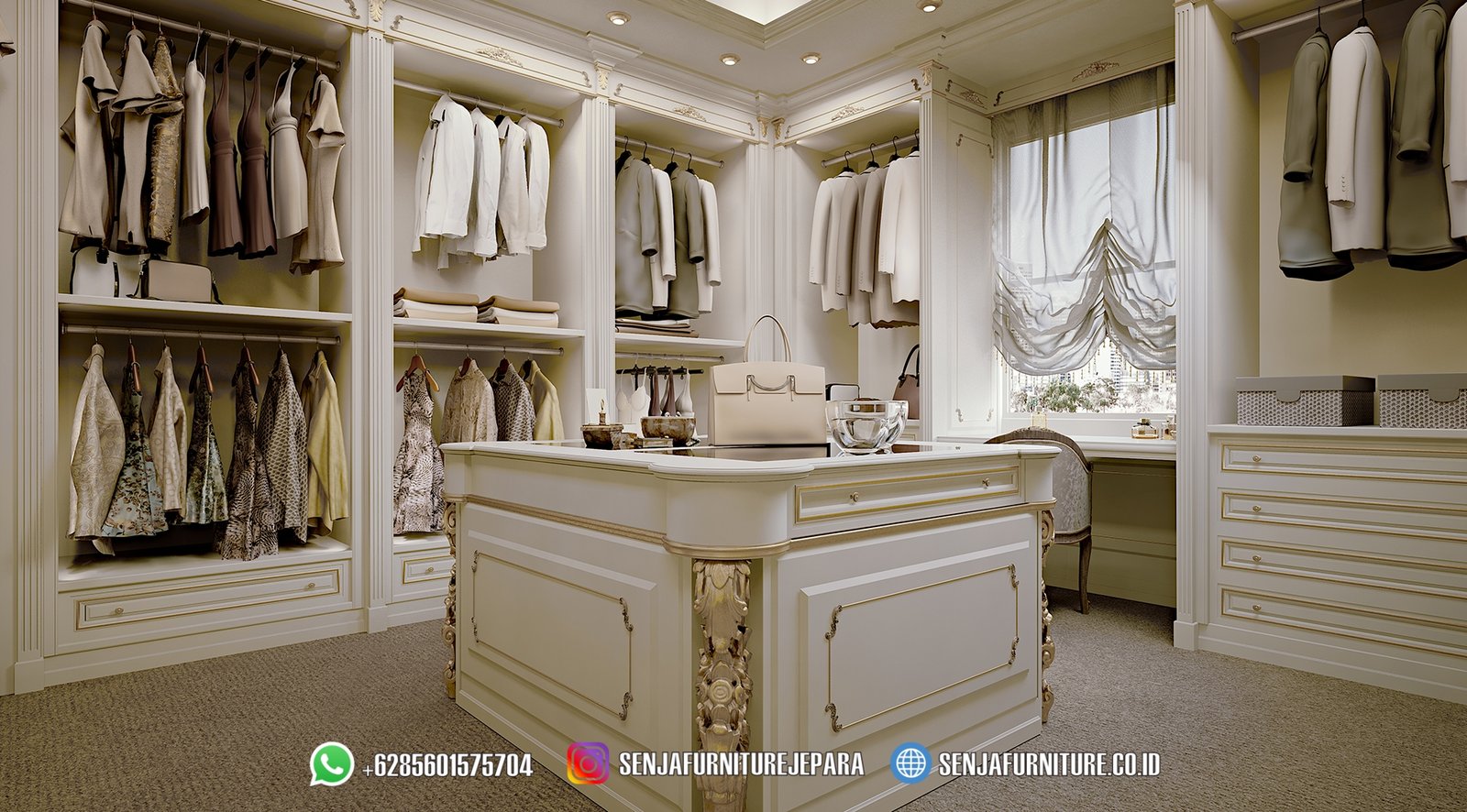 Jasa Arsitek Walk In Closet Lemari Baju Rumah Klasik Luxury Walk In Closet, Walk In Closet Klasik, Walk In Closet Minimalis, Walk In Closet Design, Walk In Closet Mewah, Lemari Walk In Closet, Walk In Closet Kaca, Wardrobe Classic