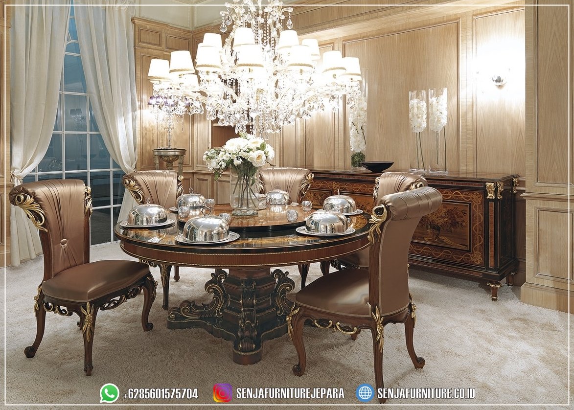 Mebel Meja Makan Klasik Elegan Rumah Mewah Ala Eropa meja makan klasik, meja makan mewah, meja makan jati, meja makan minimalis, meja makan jepara, meja makan elegan, meja makan premium, meja makan kayu mewah, meja makan modern, meja makan eksklusif