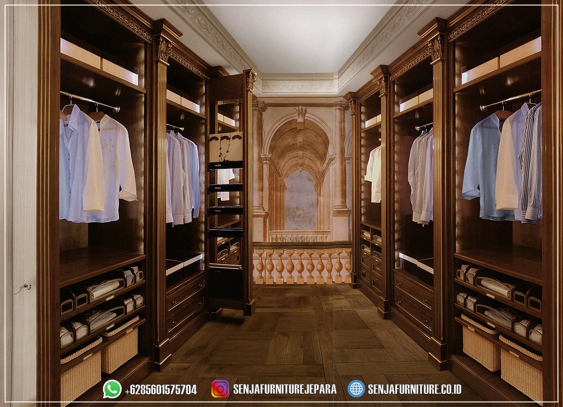 Vendor Walk In Closet Jepara Desain Klasik Material Jati Walk In Closet, Walk In Closet Mewah, Walk In Closet Klasik, Walk In Closet Minimalis, Walk In Closet Design, Lemari Walk In Closet, Walk In Closet Kaca, Wardrobe Classic