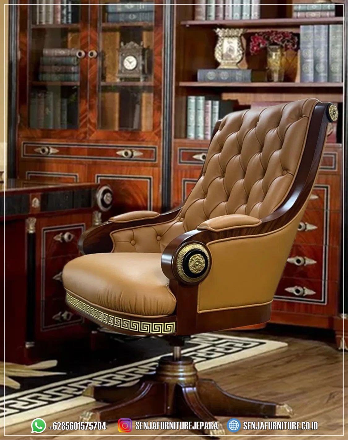 Executive Kursi Kerja Kulit Kantor Ruang Direktur Empire kursi kerja kulit, kursi kantor kulit, kursi kerja direktur, kursi kerja presiden, kursi kerja kulit premium, kursi kantor mewah, kursi kulit asli, kursi kerja PU leather, kursi kerja hidrolik