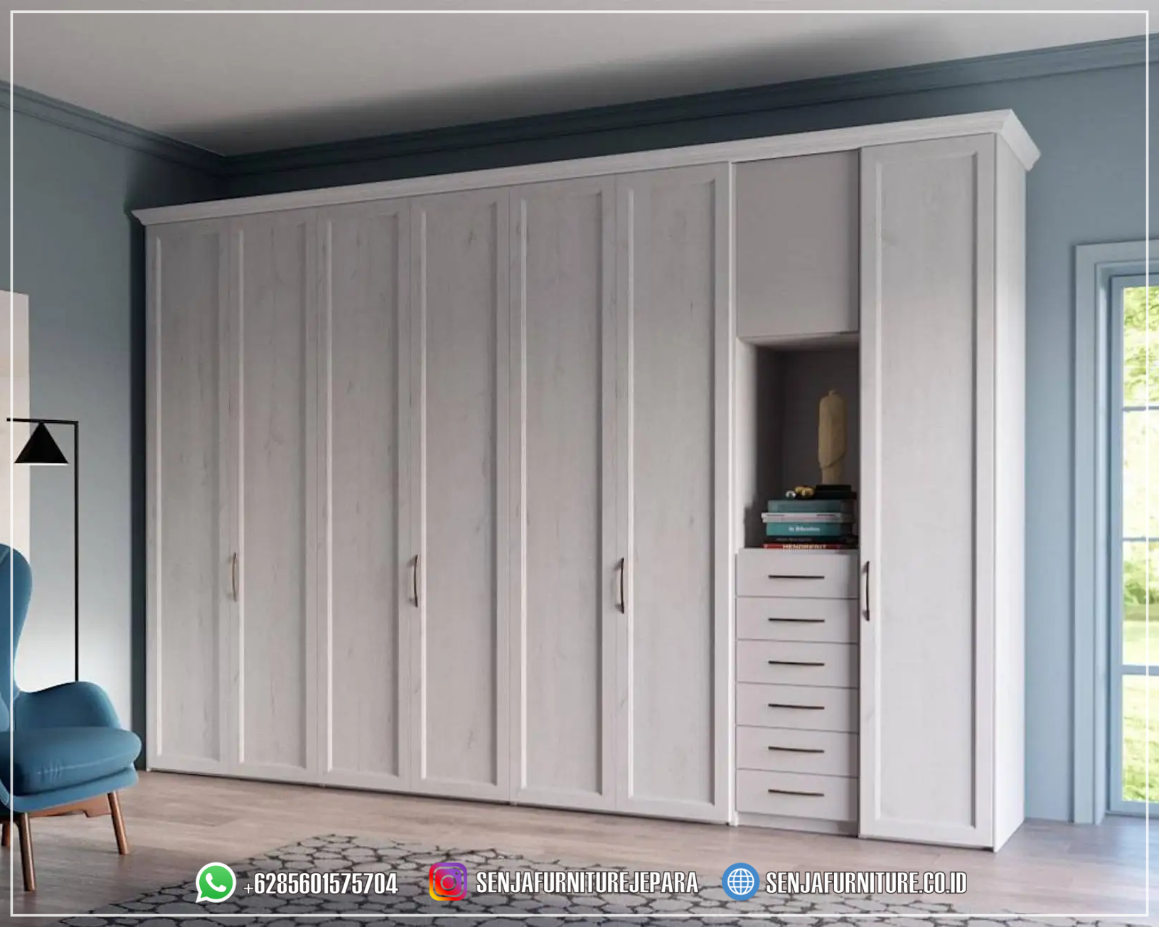 Wardrobe Lemari Pakaian Minimalis Kayu untuk Kamar Utama Lemari Pakaian Minimalis, Lemari Pakaian Jati, Lemari Pakaian Mewah, Lemari Pakaian Klasik, Lemari Pakaian Ukir Jepara, Lemari Pakaian 3 Pintu, Lemari Pakaian 4 Pintu, Lemari Pakaian 5 Pintu, Lemari Pakaian 6 Pintu, Classic Wardrobe, Lemari Baju Jati, Walk In Closet