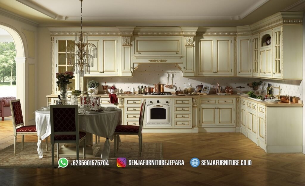Best Product Kitchen Set Klasik Minimalis White Gold Enzio